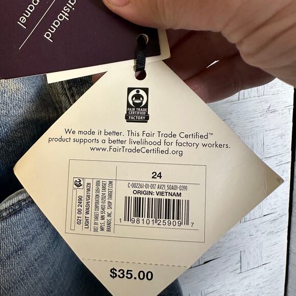 Ava & Viv women’s jeans high rise crop distressed raw hem wide leg plus size  - Picture 5 of 14